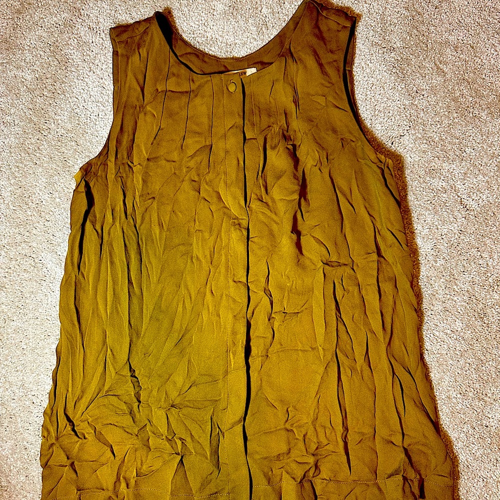J Crew sleeveless brown silk top